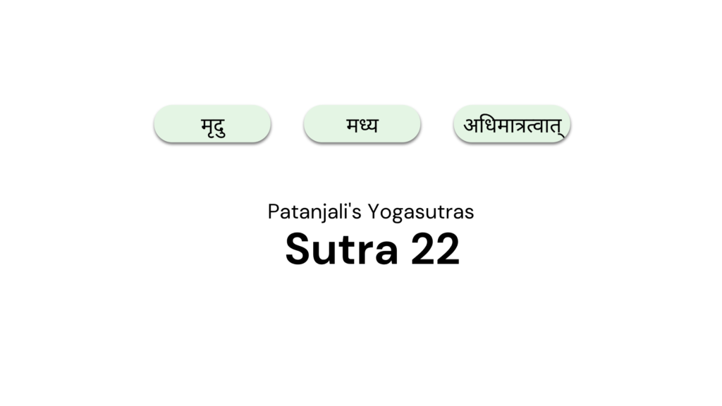 Sutra 22 from Patanjali’s Yogasutras